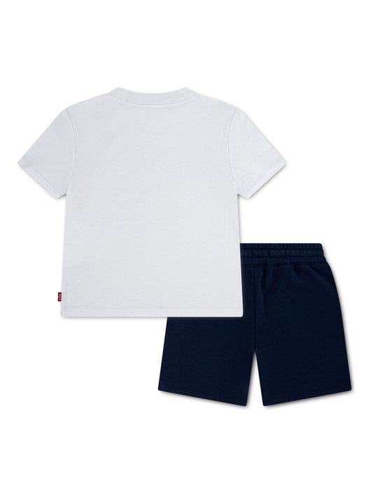 Levi's® White Batwing Short Sleeve T-Shirt and Knit Shorts 2 Piece Set image 2