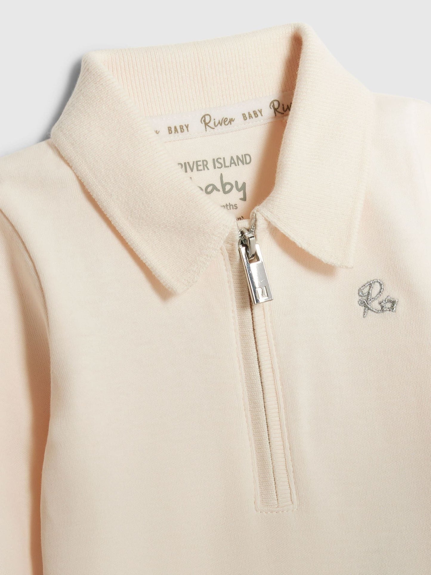 River Island Cream Zip Polo Bodysuit & Leggings Set image 4