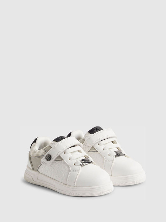 River Island White Embossed Colour Block Trainers image 2
