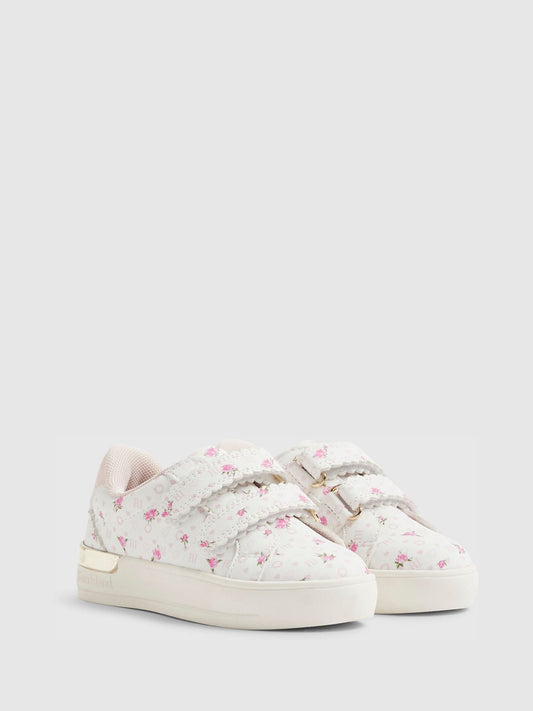 River Island Pink Ditsy Rose Monogram Trainers image 2