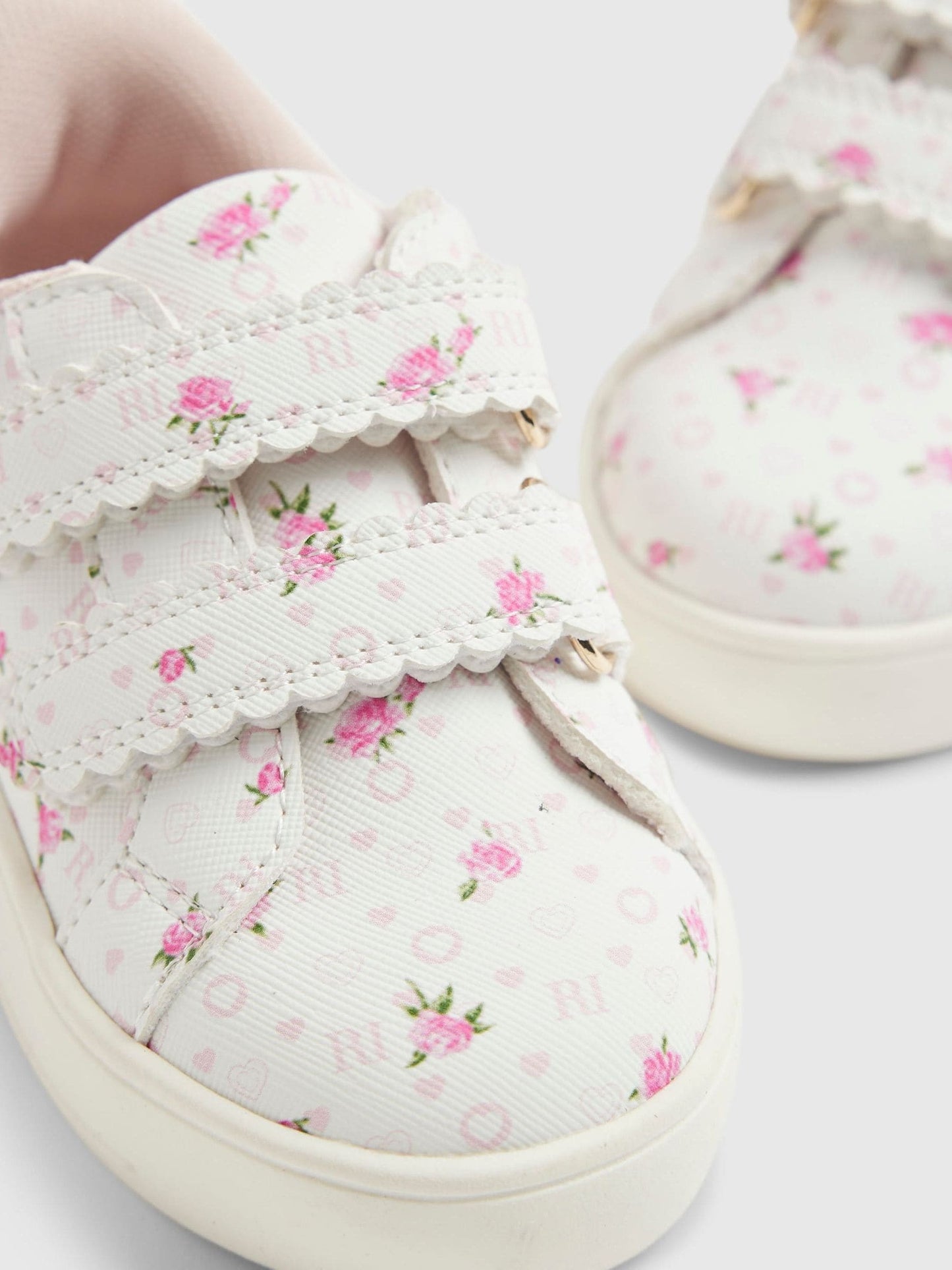 River Island Pink Ditsy Rose Monogram Trainers image 4