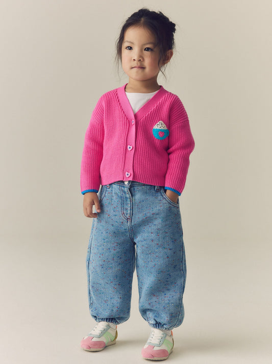 Dsiney Kidz - Pink Hot Chocolate V-Neck Cardigan (3mths-7yrs) image 2
