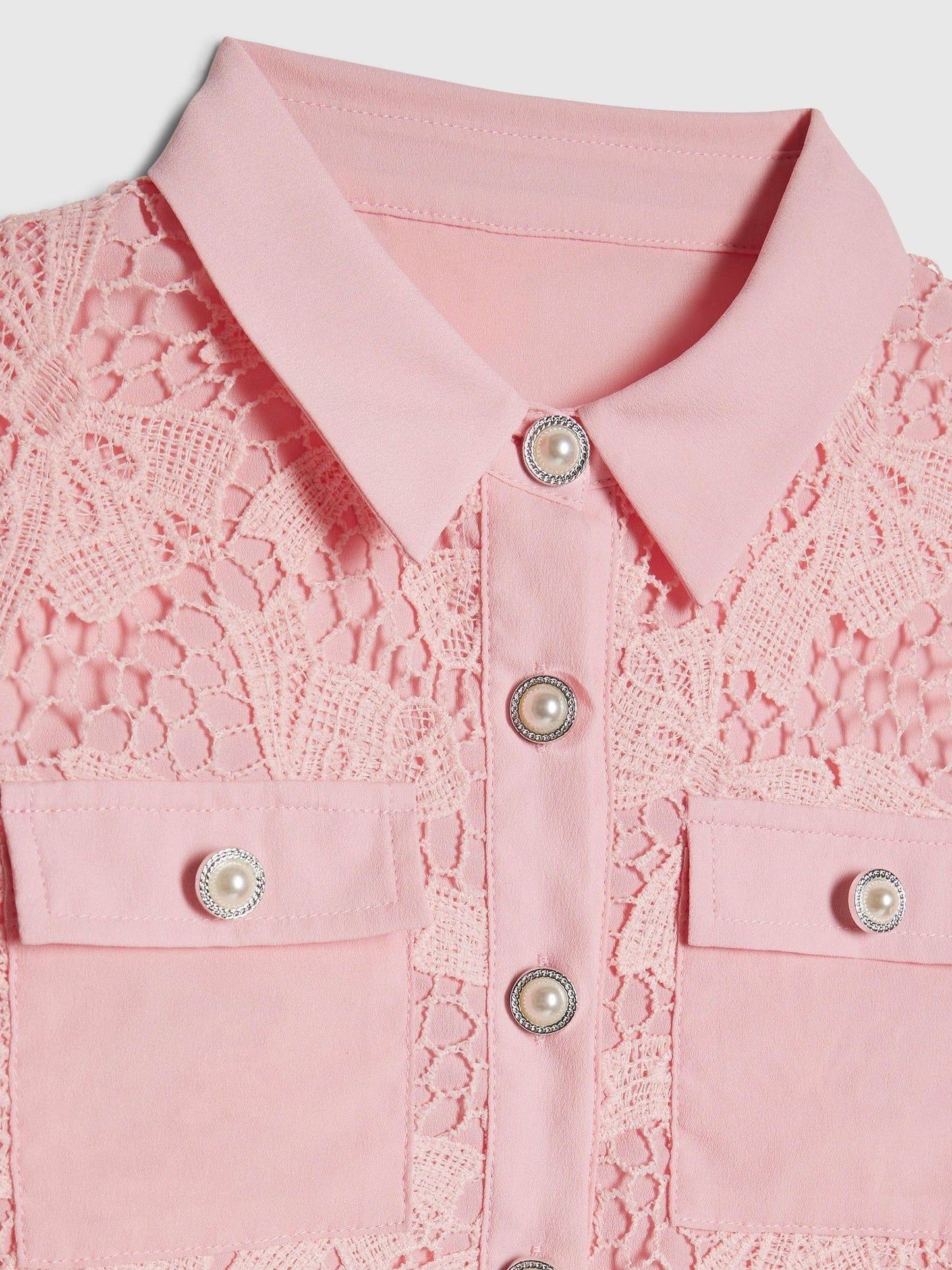 Dsiney Kidz - River Island Pink Lace Blouse and Shorts Set image 4