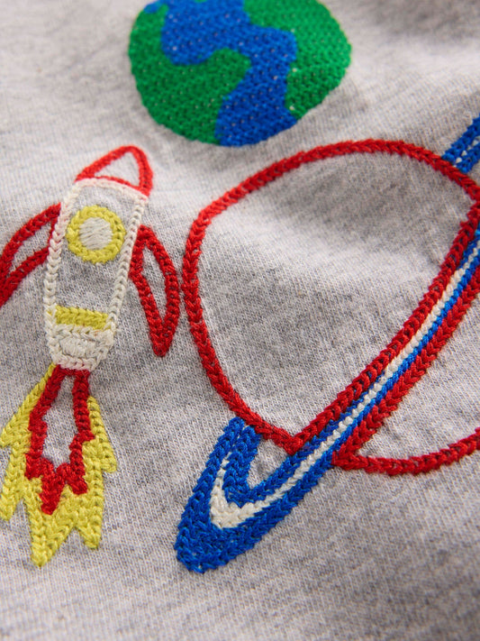 Boden Grey Relaxed Embroidered T-Shirt image 2