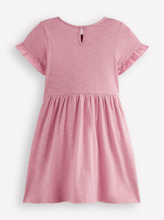 Dsiney Kidz - Boden Pink Broderie Pocket Jersey Dress image 2