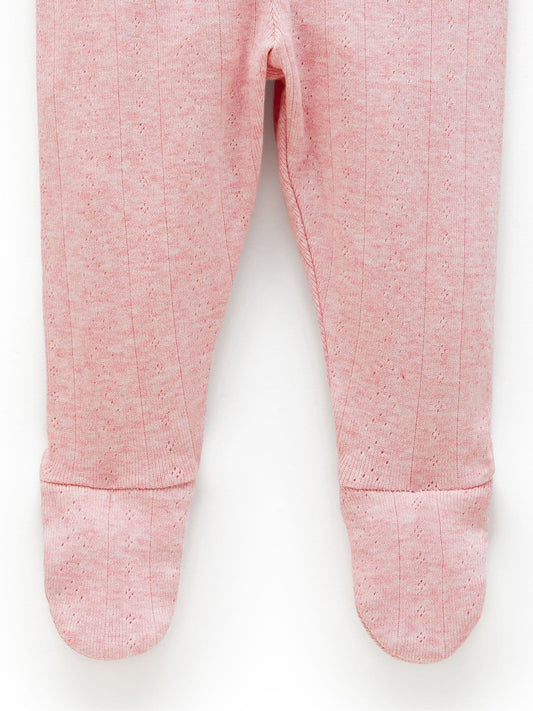 Purebaby Pink Pointelle Footed Leggings image 2