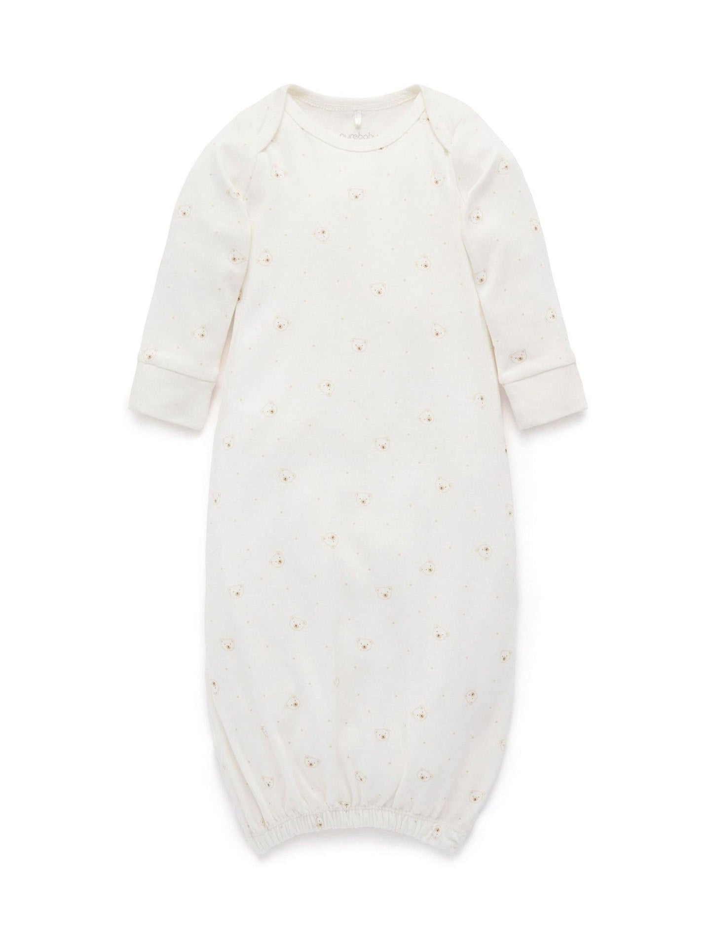 Purebaby Natural Bear Print Sleepsuit image 2