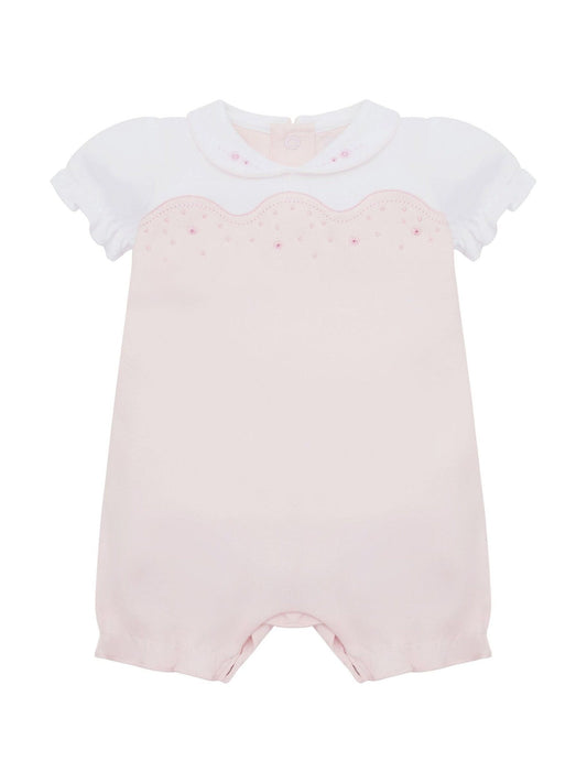 Emile Et Rose Pink Lavinia Romper Lower With Embroidered Scalloped Yoke image 2