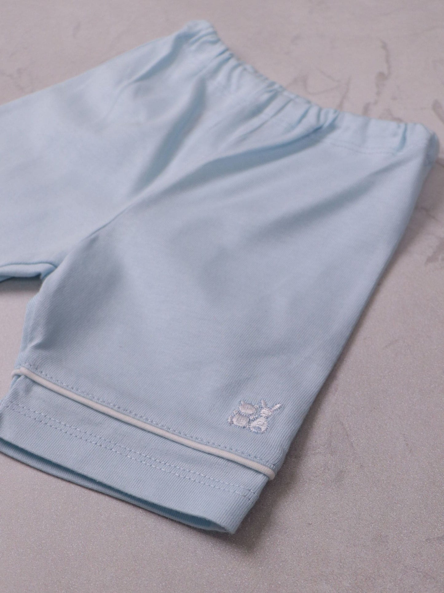 Emile Et Rose Blue Liam Top & Shorts Set 2 Piece With Zig-Zag Embroidery Pleats & Collar image 7
