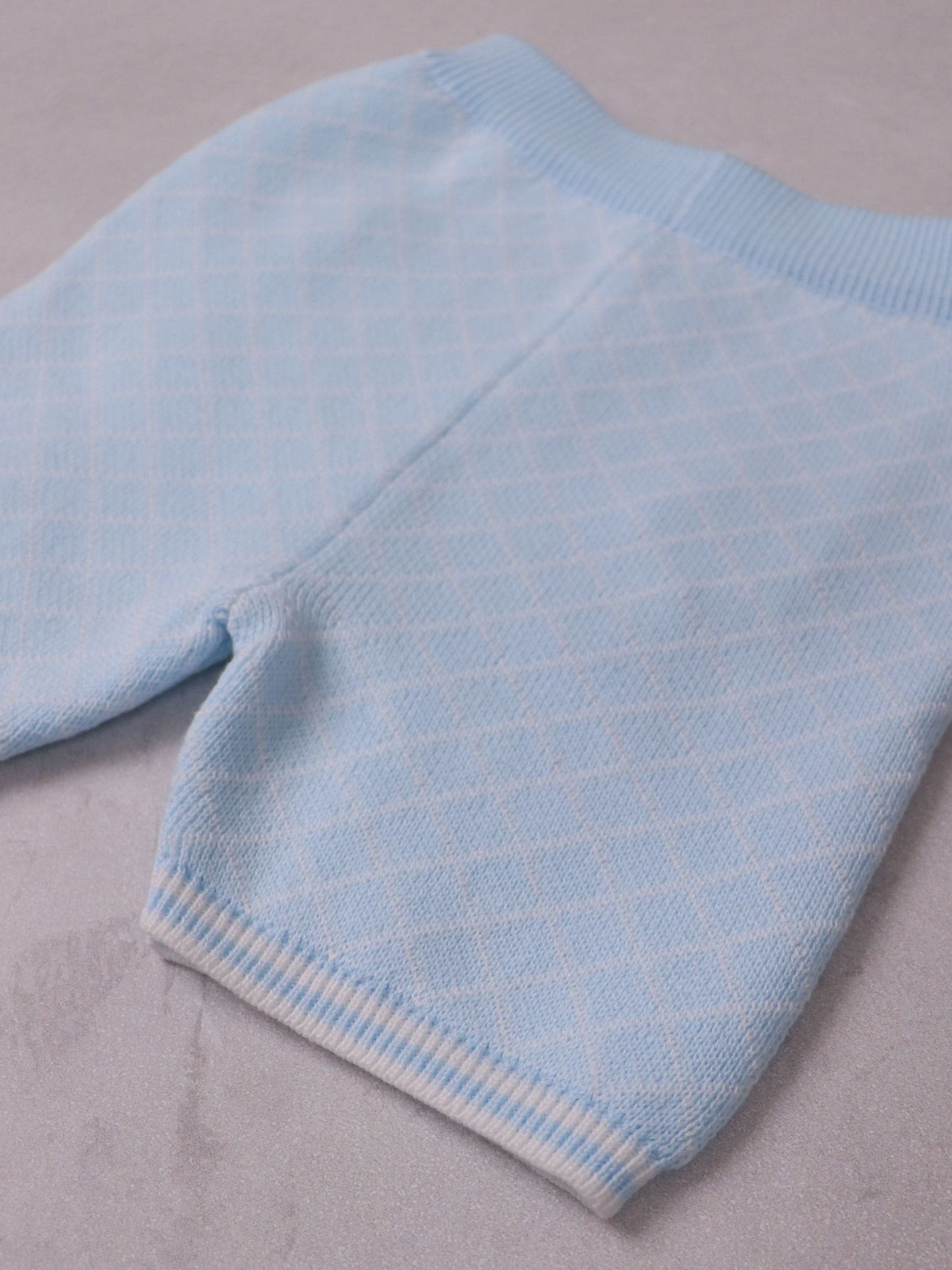 Emile Et Rose Blue Lennox Knitted Top And Shorts Set 2 Piece With Bear Motif image 6