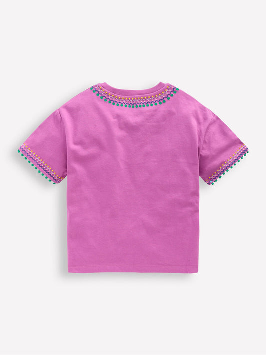 Dsiney Kidz - Boden Purple Relaxed Embroidered T-Shirt image 2
