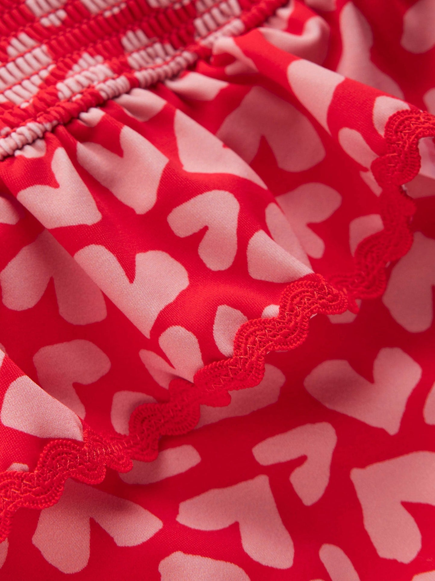 Boden Red Peplum Smocked Heart Swimsuit image 3