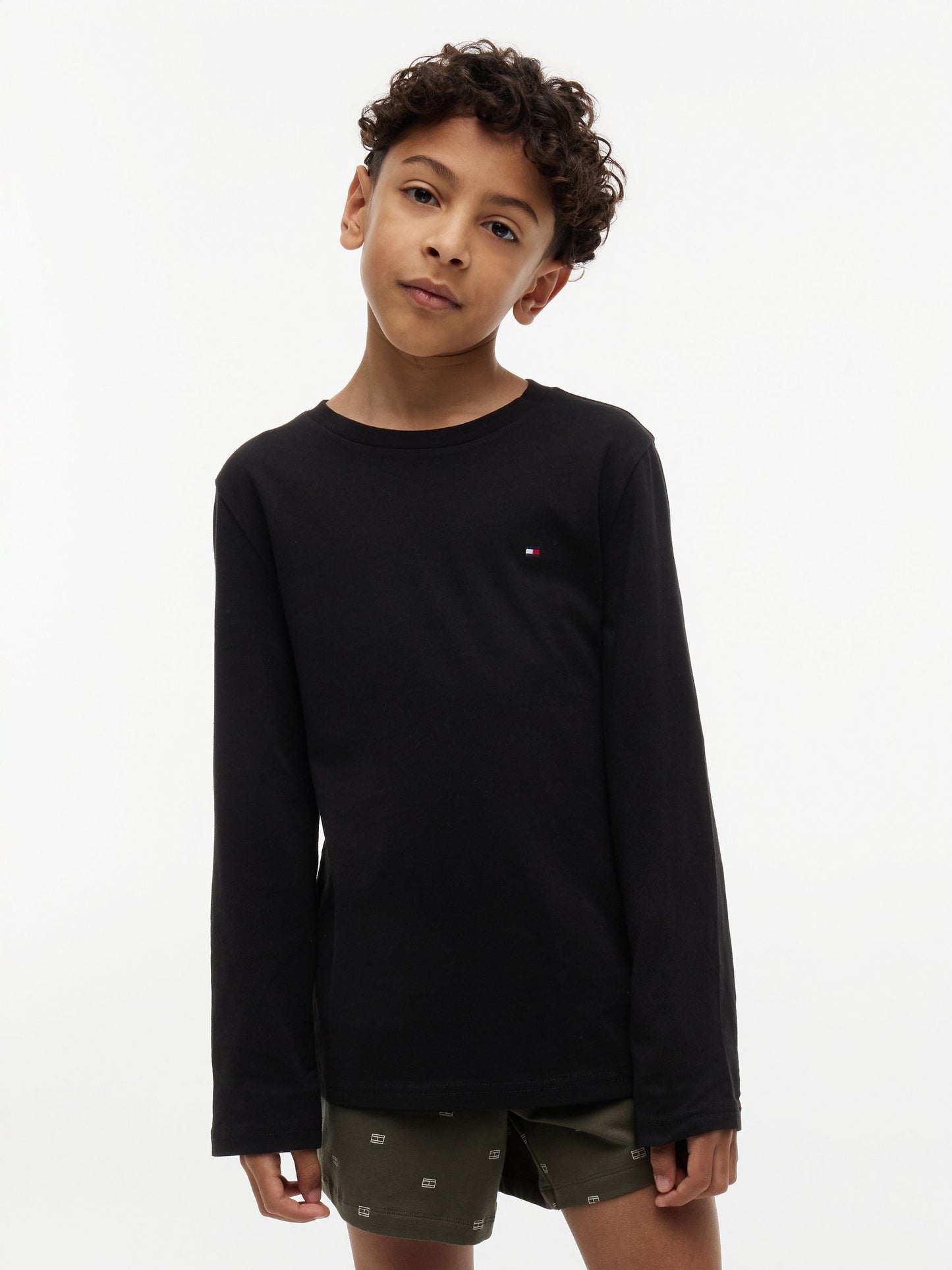 Tommy Hilfiger Black/White Long Sleeve T-Shirt 2 Pack image 6