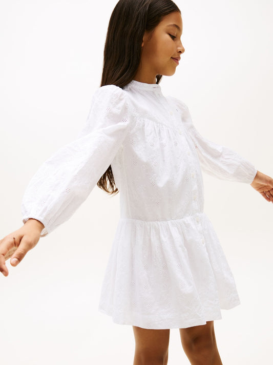 Tommy Hilfiger White Broderie Anglaise Shirt Dress image 2
