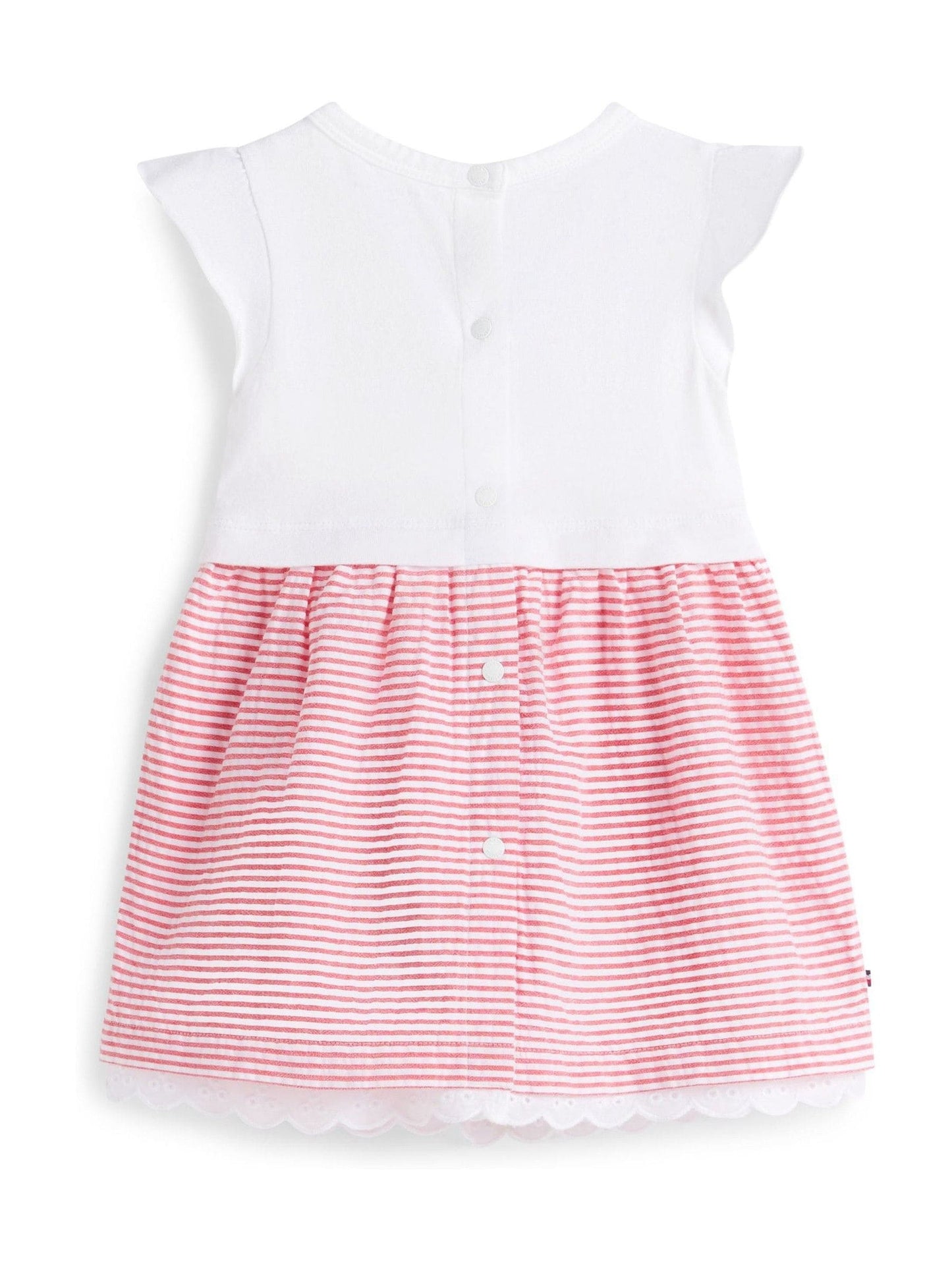 Tommy Hilfiger White Stripe Seersucker Broderie Short Sleeve Dress image 2