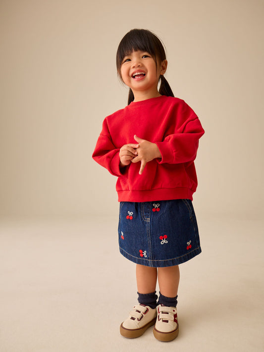 Dsiney Kidz - Denim Cherry Embroidery Pull-On Skirt (3mths-7yrs) image 2