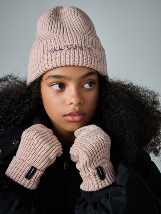 smALLSAINTS Pink Underground Logo Beanie and Gloves Set - image 2
