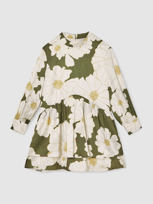 Dsiney Kidz - Reiss Green Daisy 3-9 yrs Floral-Print Swing Dress image 2