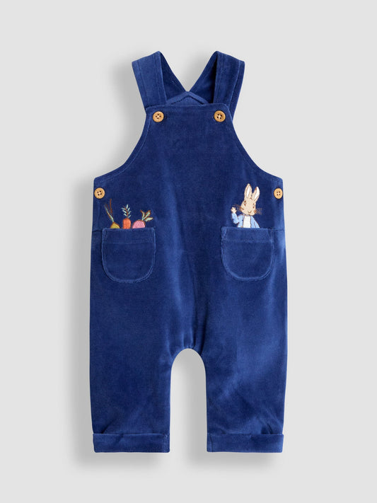 JoJo Maman Bébé Navy Peter Rabbit™ Velour Dungaree Set image 2