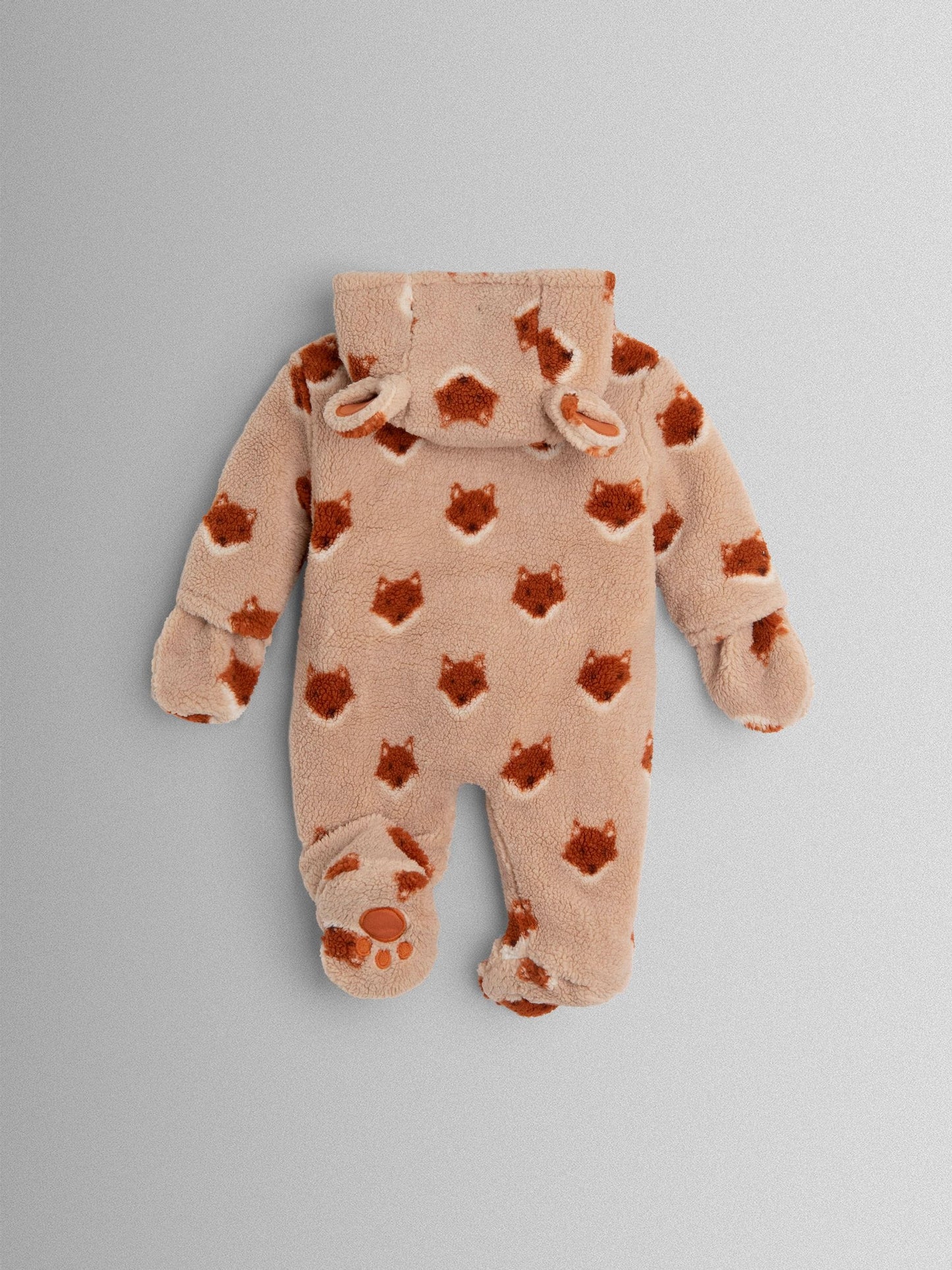JoJo Maman Bébé Orange Fox Cosy Borg Character Pramsuit image 5