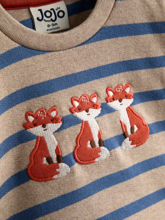 JoJo Maman Bébé Blue 2-Piece Appliqué Sweatshirt & Joggers