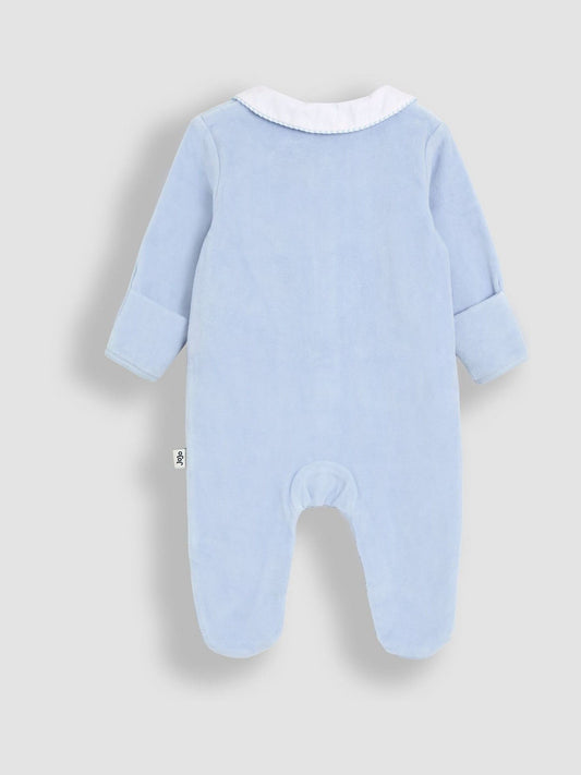 JoJo Maman Bébé Blue Peter Rabbit Velour Footed All-In-One image 2
