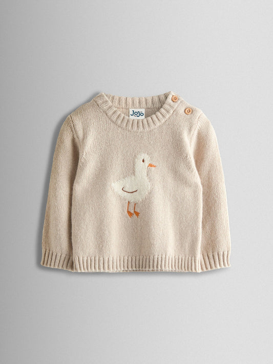JoJo Maman Bébé Grey Duck Knit Top & Bottom Set image 2