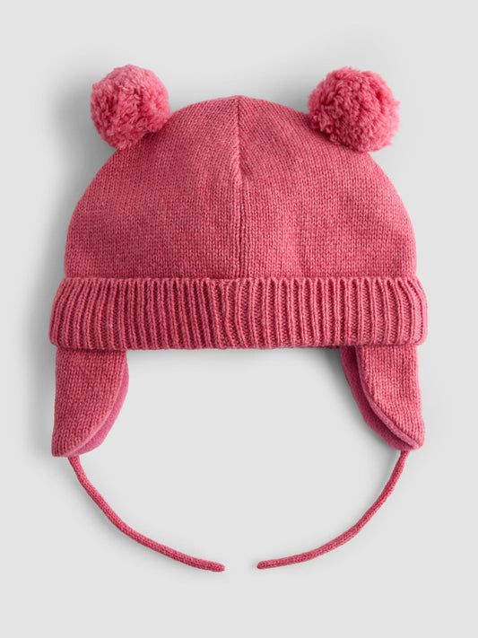 JoJo Maman Bébé Pink Mouse Appliqué Hat image 2