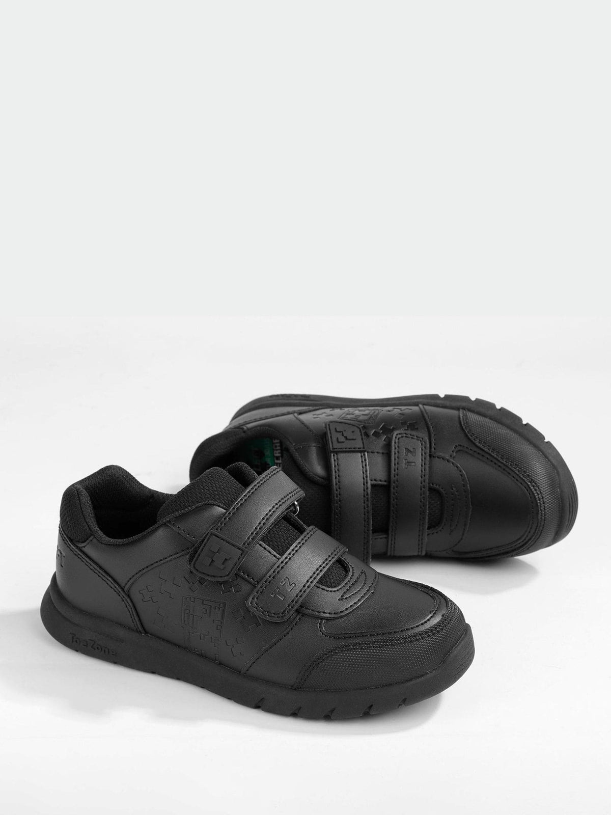 Dsiney Kidz - Toezone Black Minecraft Rip Tape School Shoes image 8
