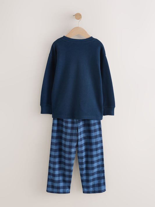 Blue/Navy Single Woven Pyjamas (4-16yrs) image 3