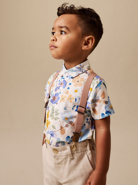 Floral Printed Shirt Short & Braces Set (3mths-9yrs) image 2
