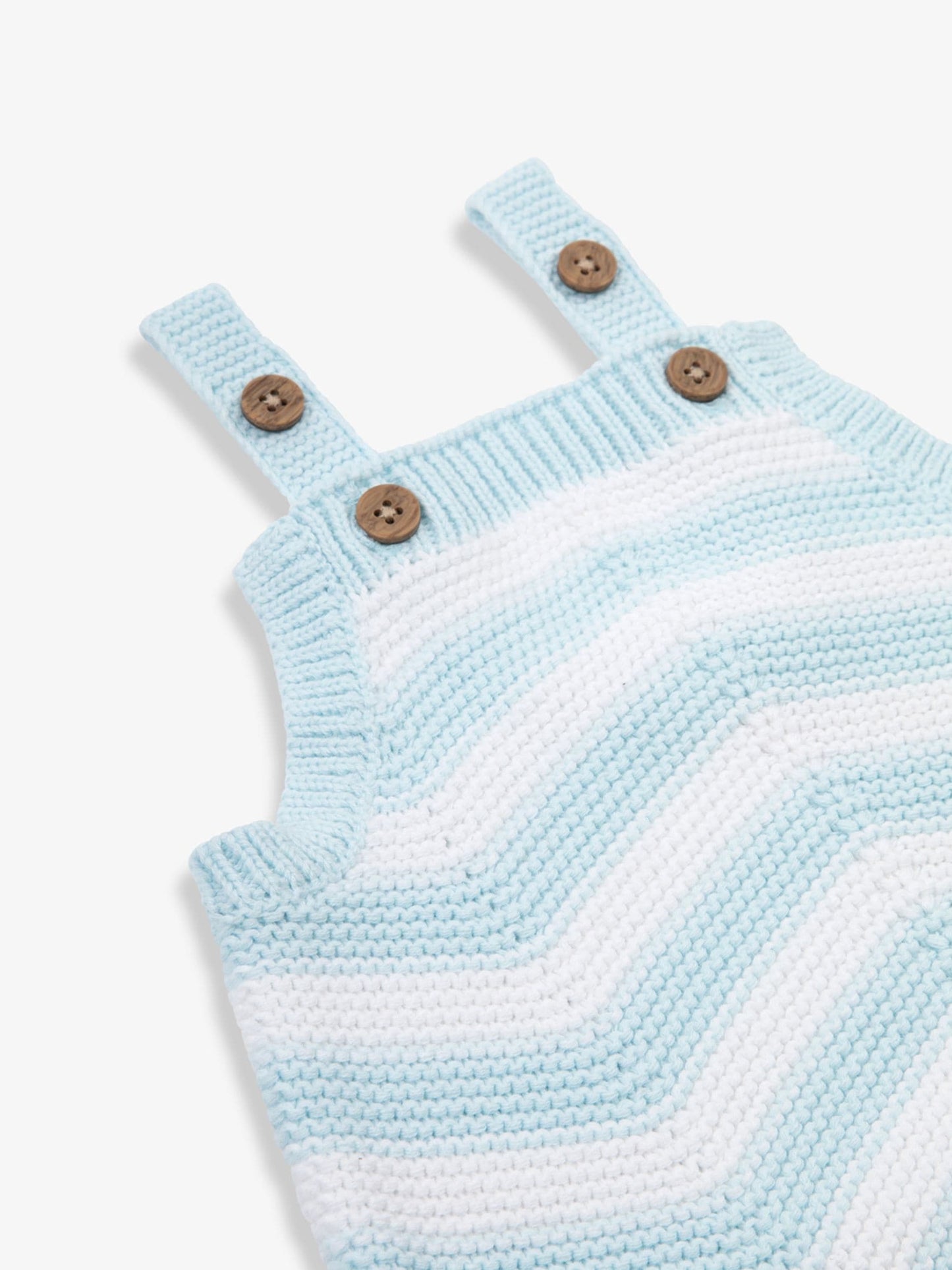 The Little Tailor Blue Baby Chevron Design Knitted 100% Cotton Romper image 5