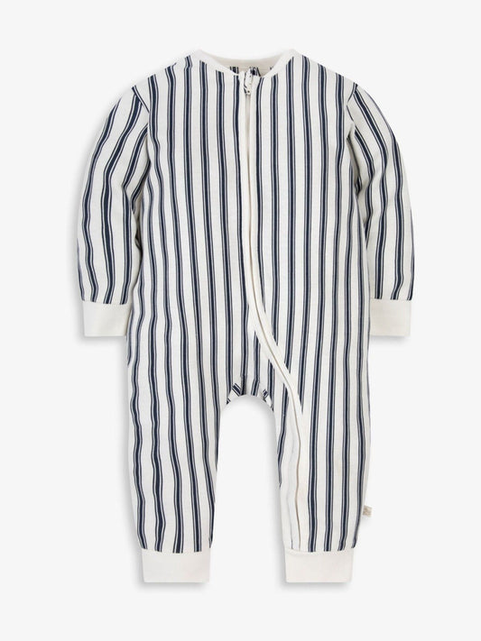 The Little Tailor Blue Front Zip Soft Sleepsuit image 2