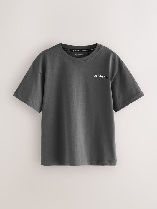 Dsiney Kidz - smALLSAINTS Black/Charcoal Grey Logo Crew Neck Relaxed T-Shirts 3 Pack image 2