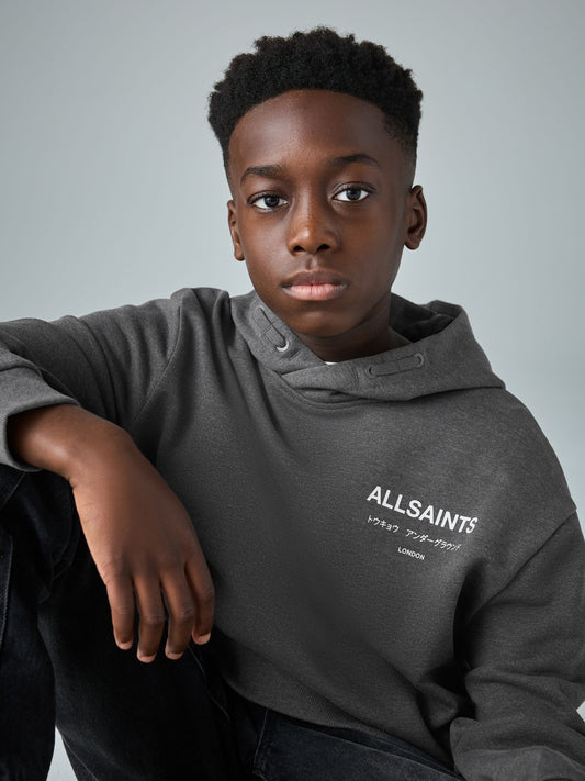 smALLSAINTS Dark Grey Marl Oversized Underground Pullover Hoodie - image 2