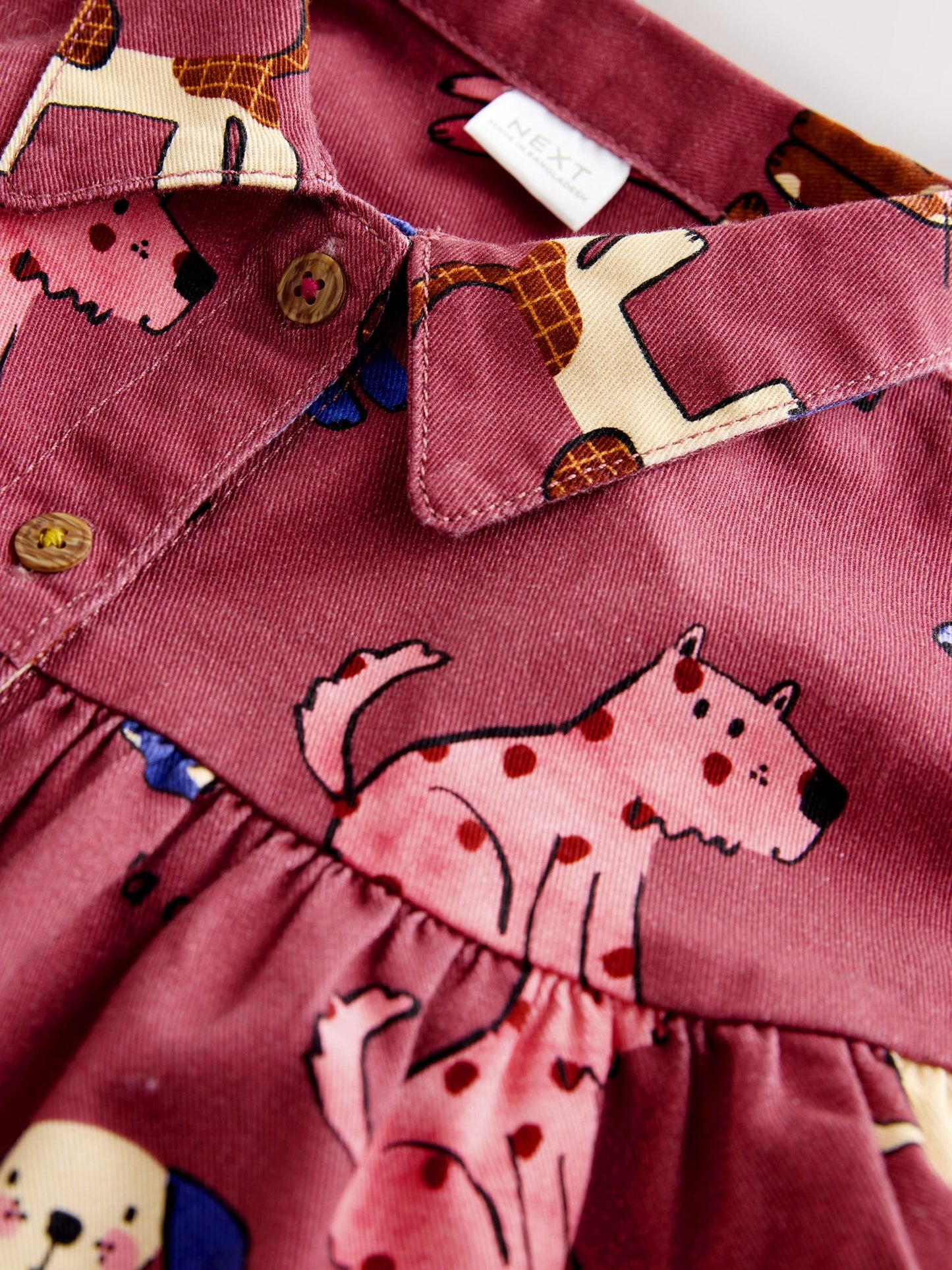 Chocolate Brown Character Long Sleeve Cotton Dress (3mths-8yrs) image 8