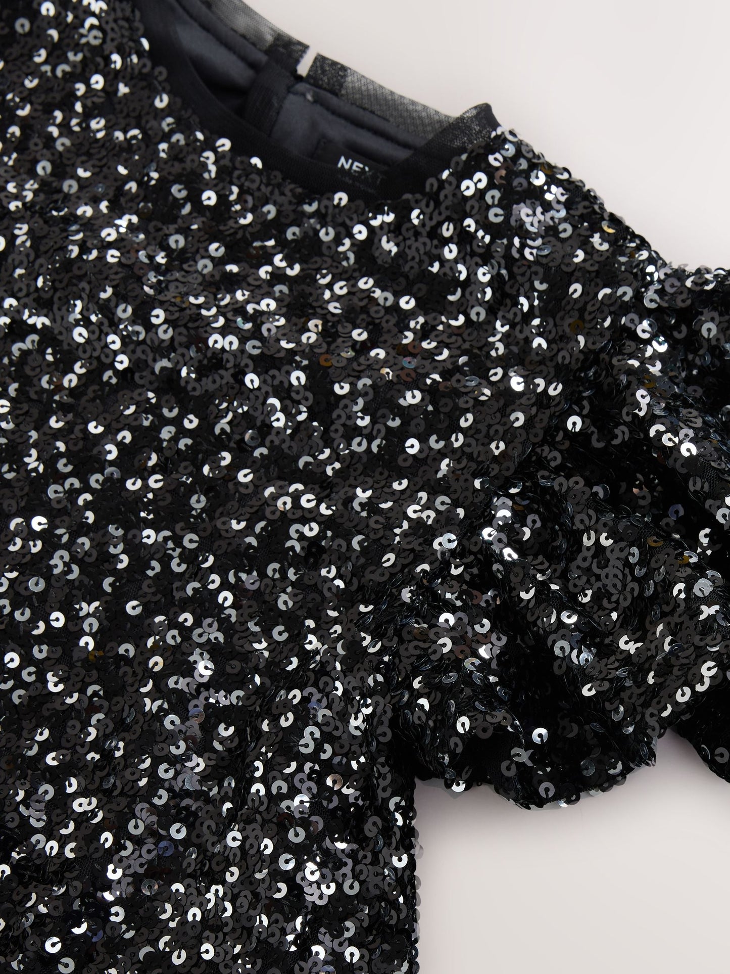 Black Angel Sleeve Sequin Party Dress (3-16yrs)