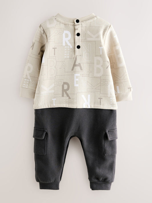 Baker by Ted Baker Letter Print Mockable Rompersuit image 2