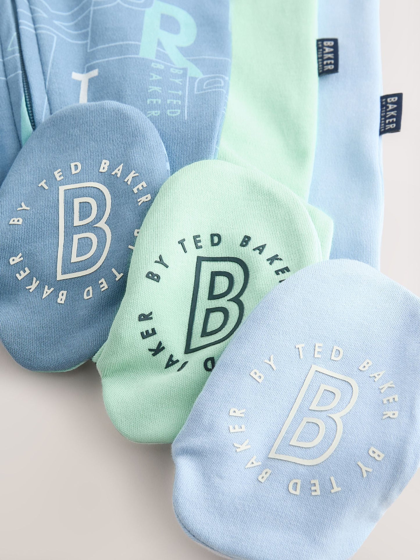 Baker by Ted Baker Blue/Green Baker by Ted Baker 3 Pack Sleepsuits image 7