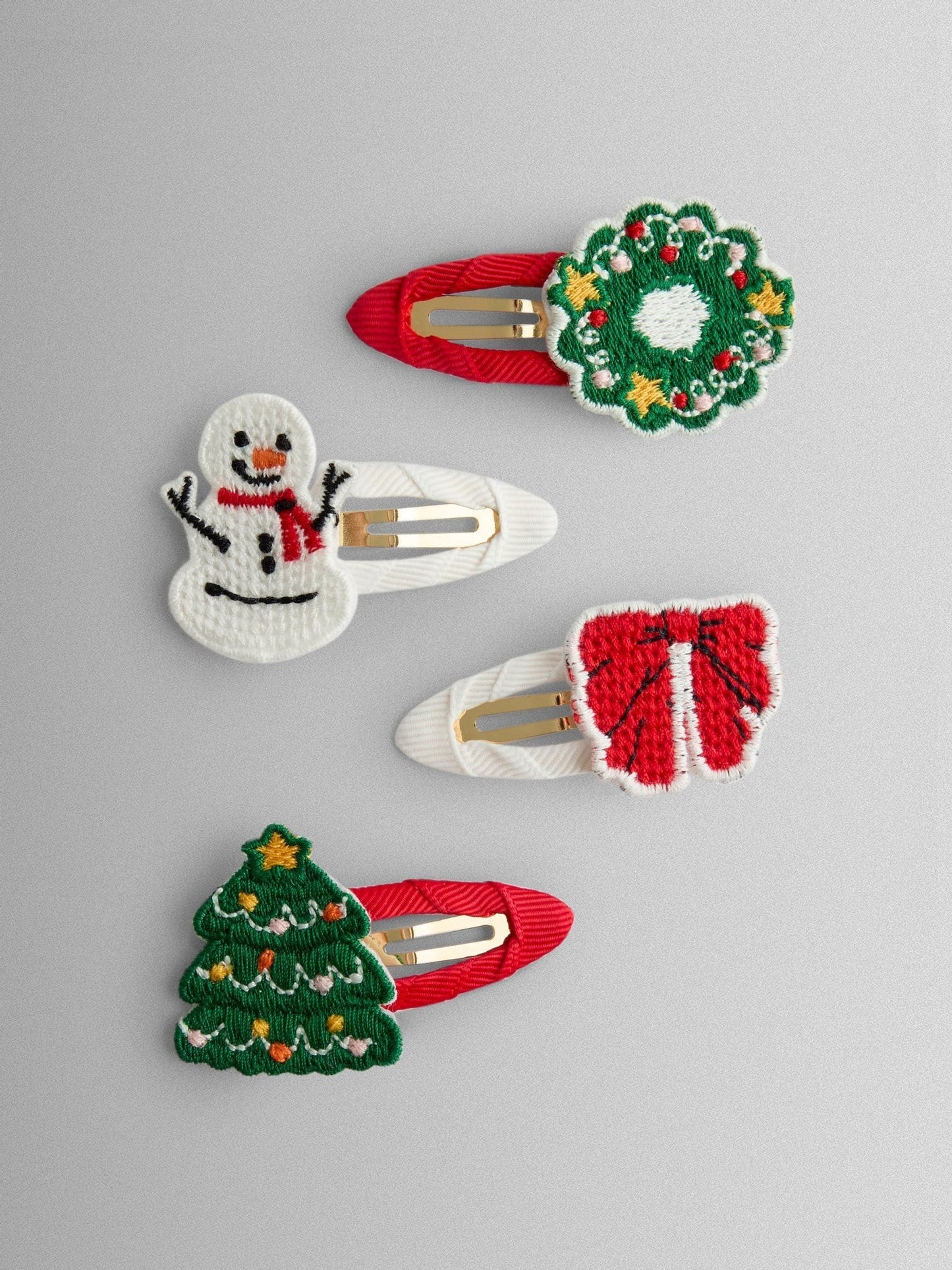 Dsiney Kidz - JoJo Maman Bébé Red 4-Pack Glitter Bow Clips image 1