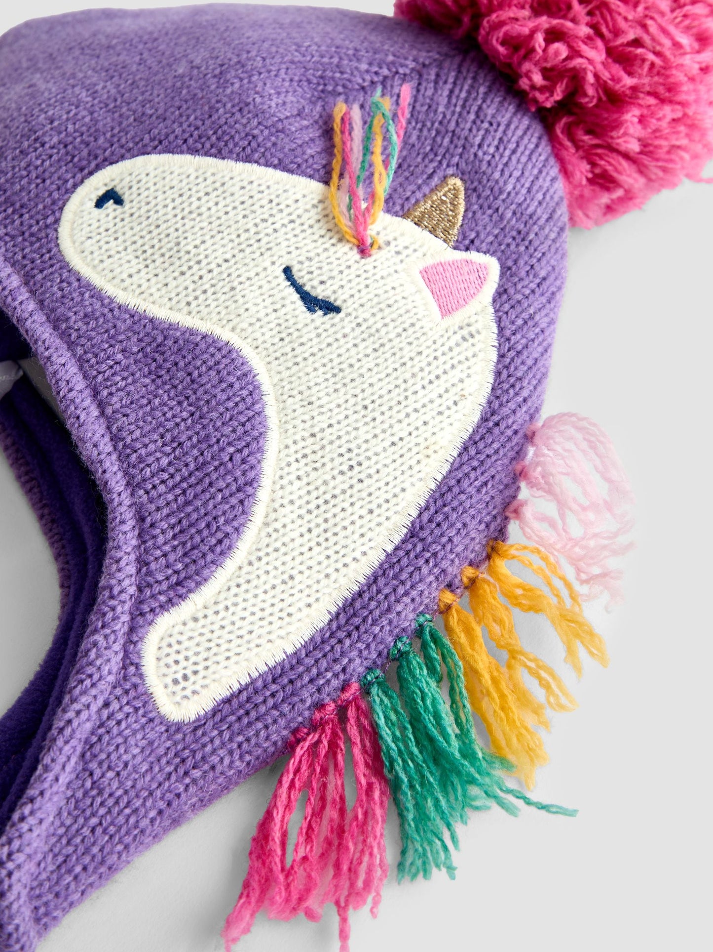 JoJo Maman Bébé Navy Unicorn Appliqué Hat image 3