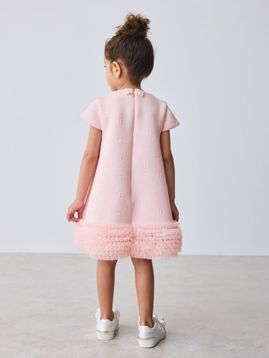 Dsiney Kidz - Baker by Ted Baker Pink Mesh Hem A-Line Scuba Dress image 2
