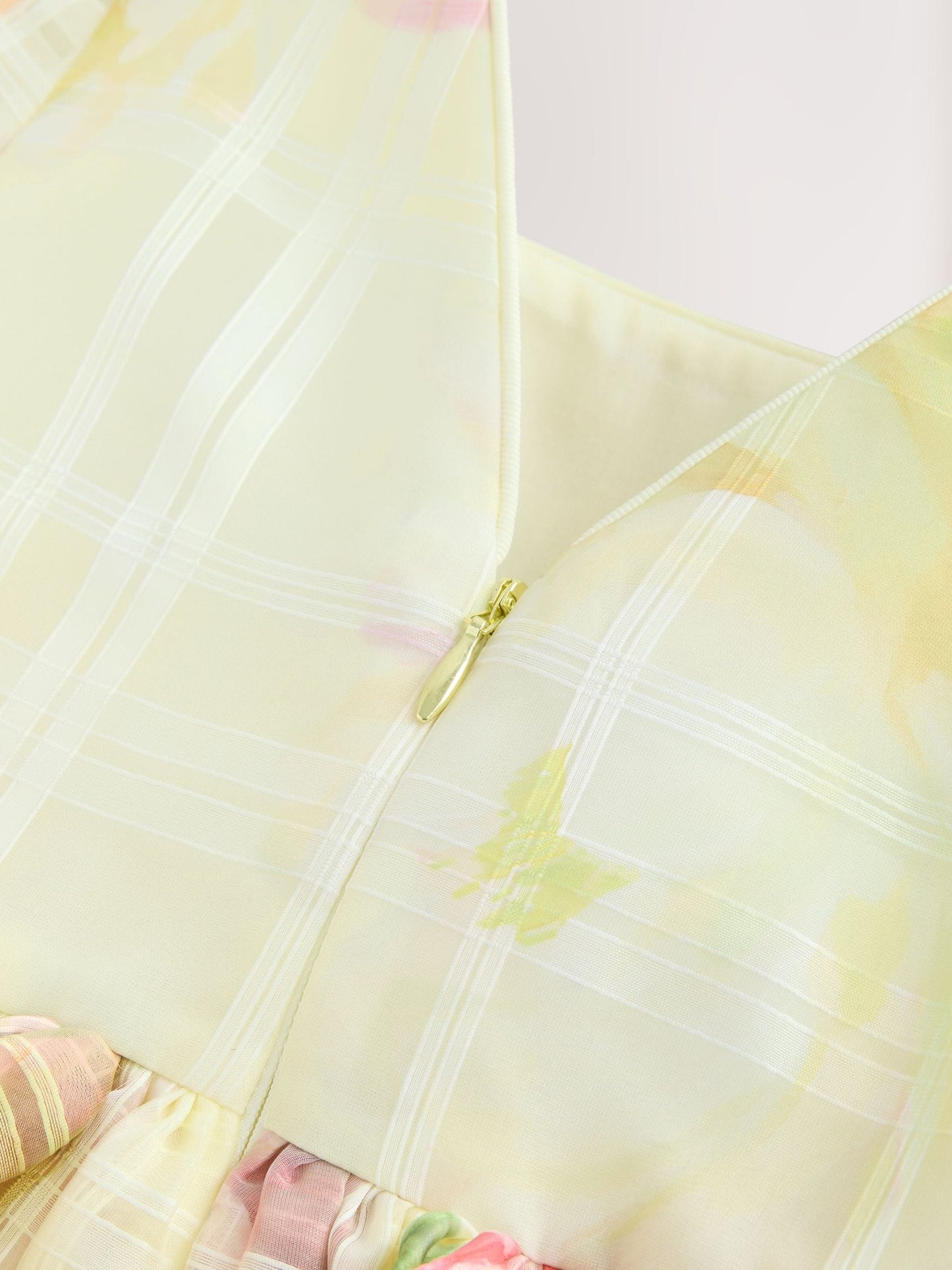 Baker by Ted Baker Yellow Burnout Organza Cap Sleeve Floral Dress image 10