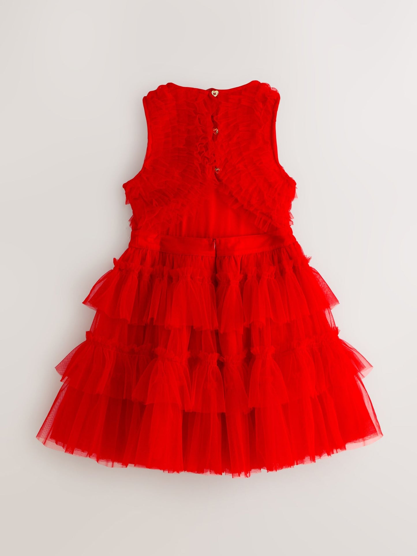 Baker by Ted Baker Red Mesh Tiered Dress image 10