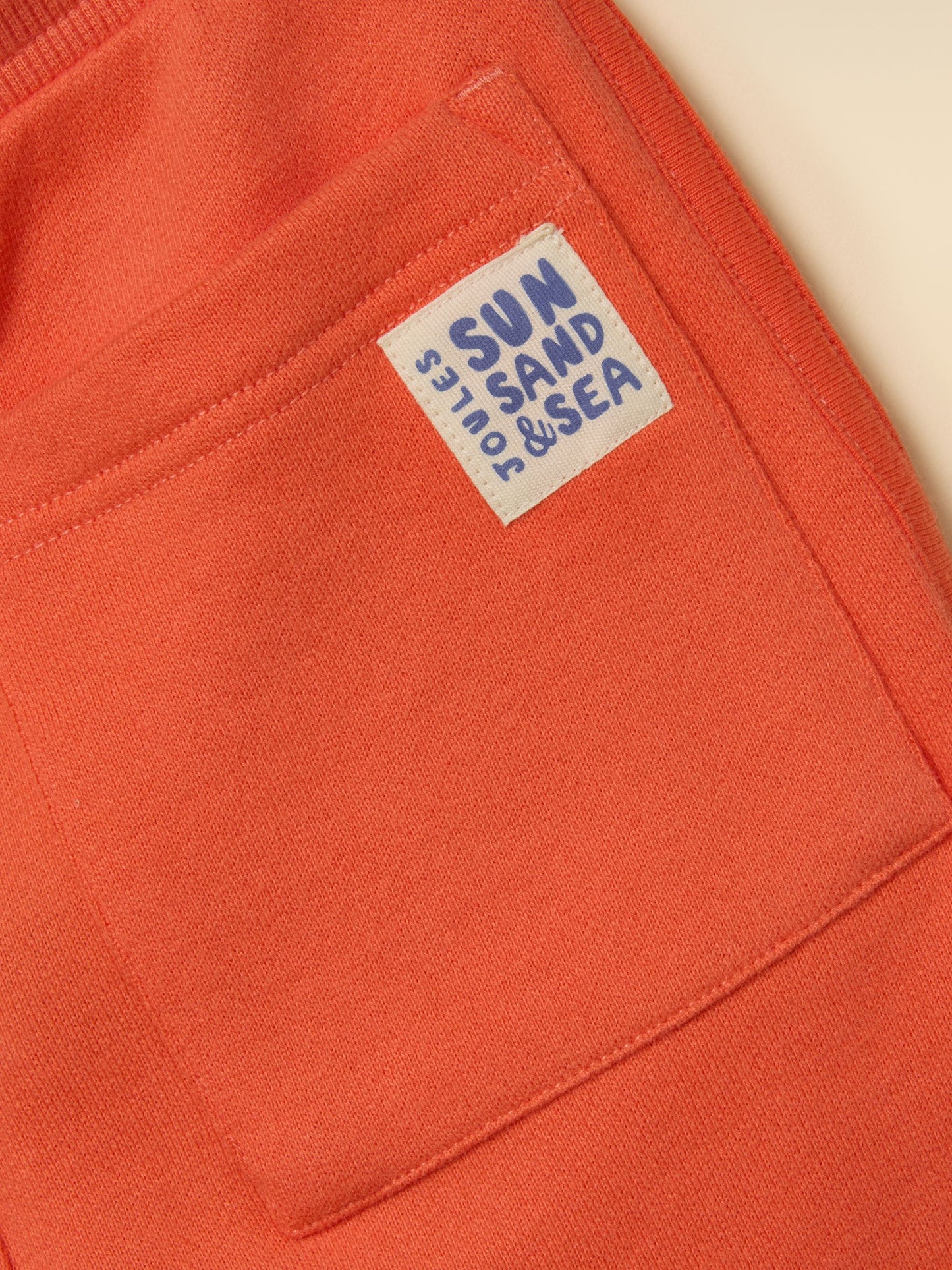 Joules Kids' Sundaze Orange Loopback Sweat Shorts image 7