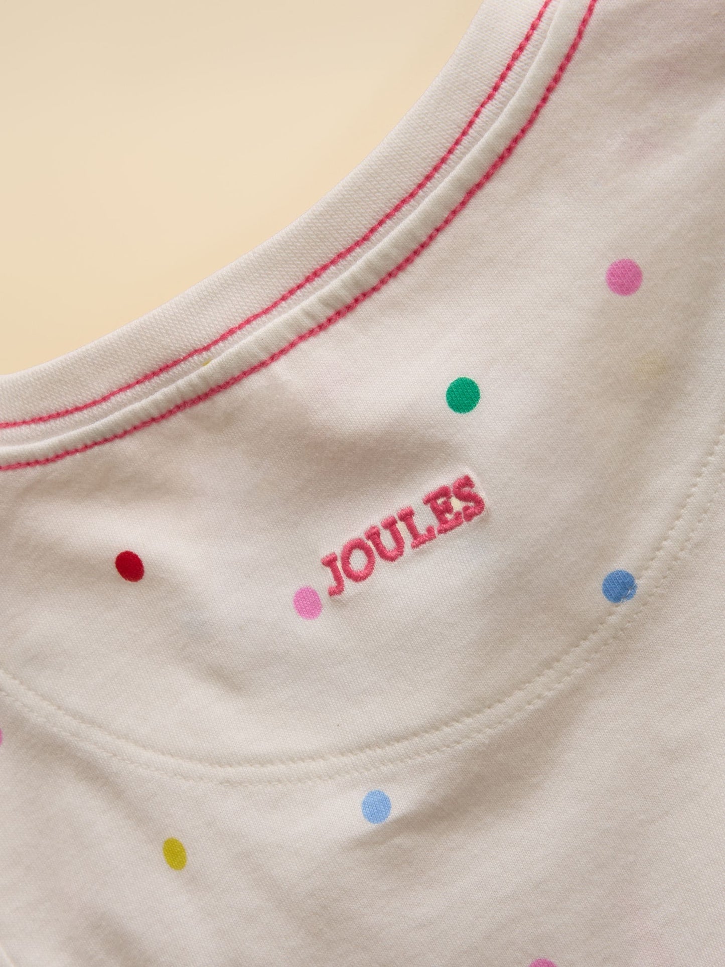 Joules Girls' Astra White Dog Applique Cotton T-Shirt image 5