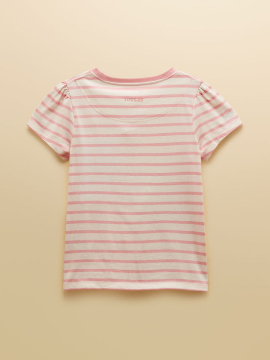 Joules Girls' Astra Pink Bunny Applique Cotton T-Shirt image 2