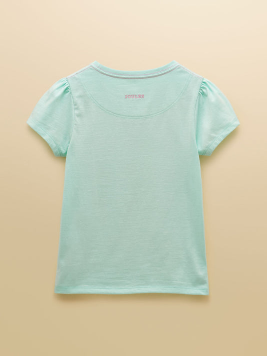 Joules Girls' Astra Blue Applique Cotton T-Shirt image 2