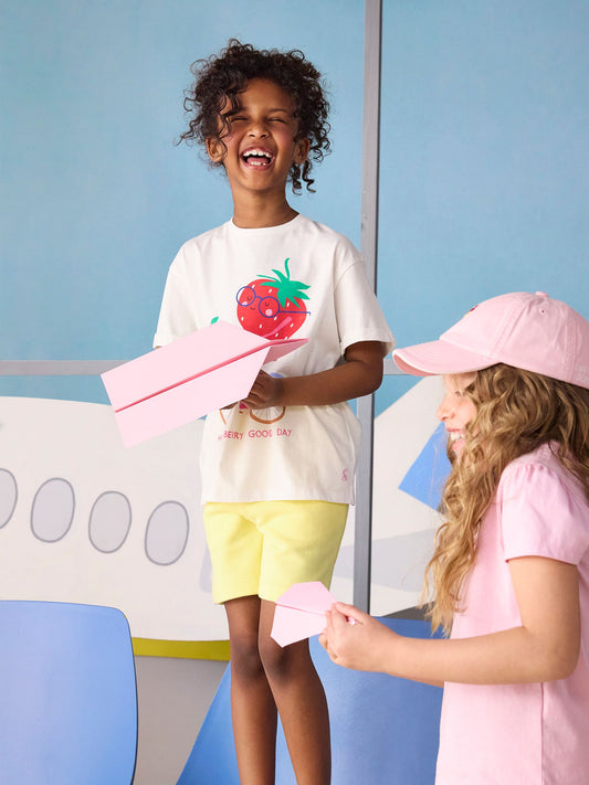 Dsiney Kidz - Joules Girls' Fundays Cream Graphic Short Sleeve T-Shirt image 2