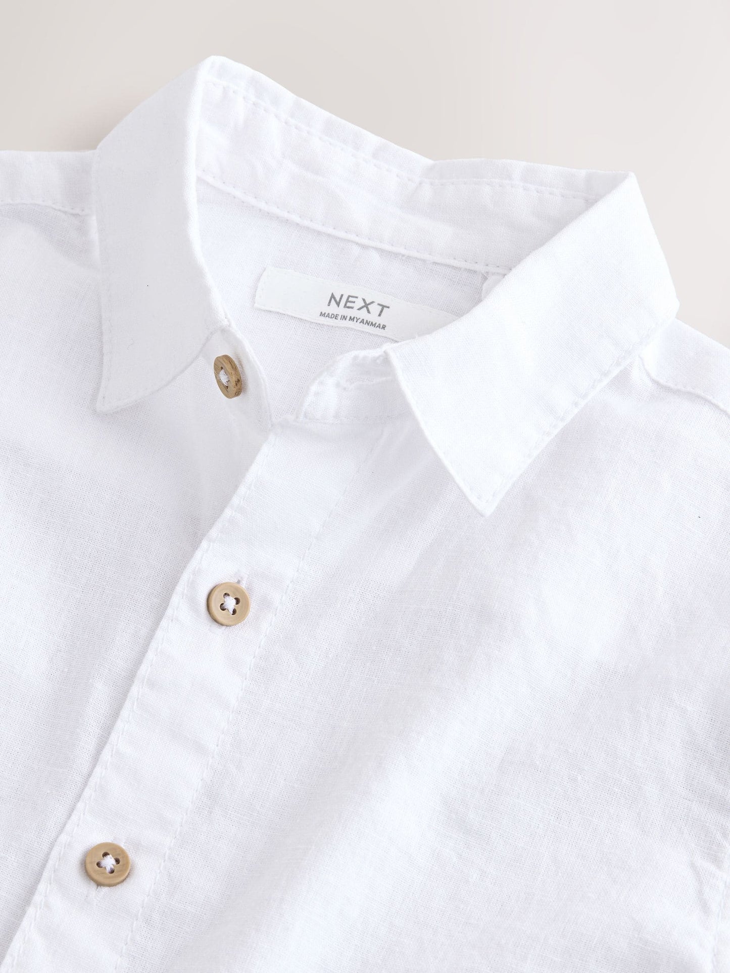 Dsiney Kidz - White Short Sleeve Linen Blend Shirt (3-16yrs) image 4